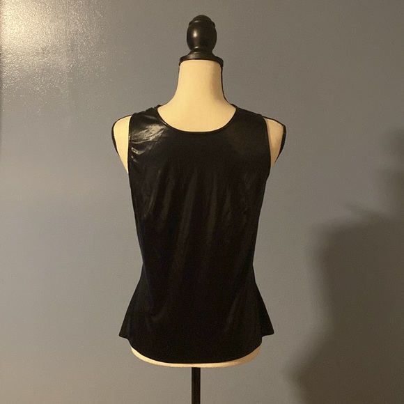 Mark Wong Nark, Lycra, nylon sleeveless zipper top. - Picture 2 of 3